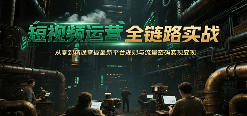 短视频运营全链路实战，从零到精通掌握最新平台规则与流量密码实现变现-易知付