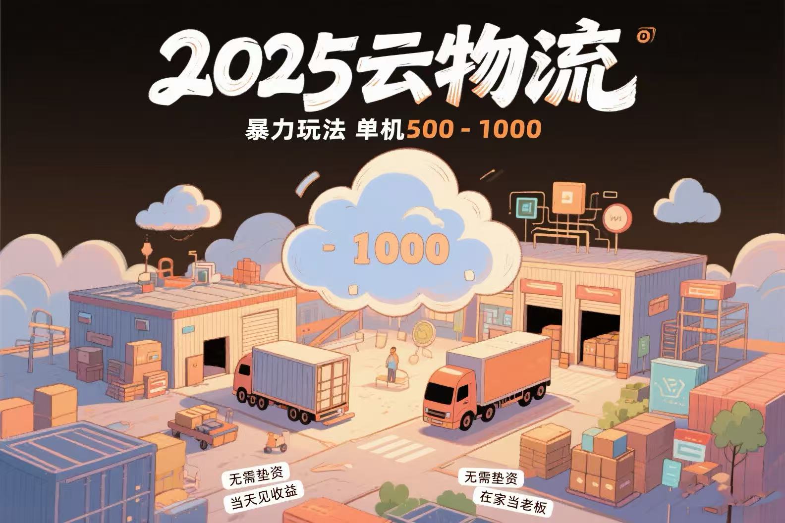 云物流赚差价，项目纯利润500~1000，无需垫资，当天到账。不需要有车，…-易知付