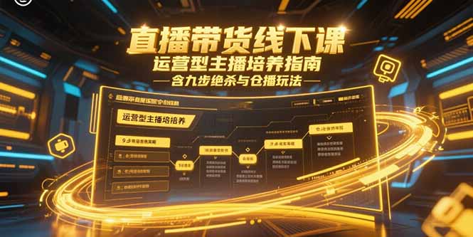 直播带货线下课，运营型主播培养指南，含九步绝杀与仓播玩法-易知付