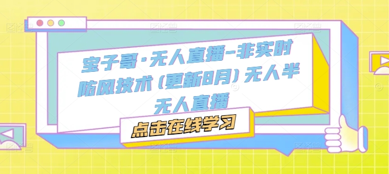 宝子哥·无人直播-非实时防风技术(更新25年7月)无人半无人直播-易知付