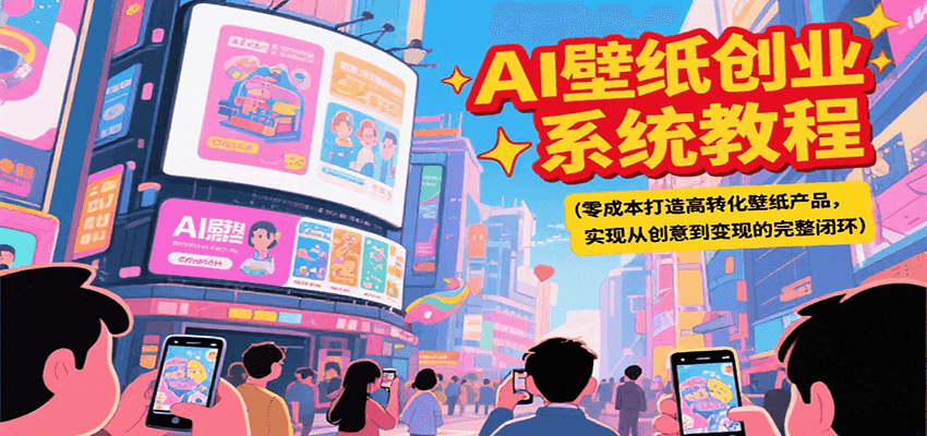 AI壁纸创业系统教程，零成本打造高转化壁纸产品，实现从创意到变现的完整闭环-易知付