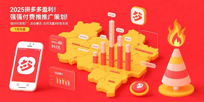 2025拼多多盈利地图：强付费推广策略/活动爆流/自然流量获取系统(7月更新-易知付