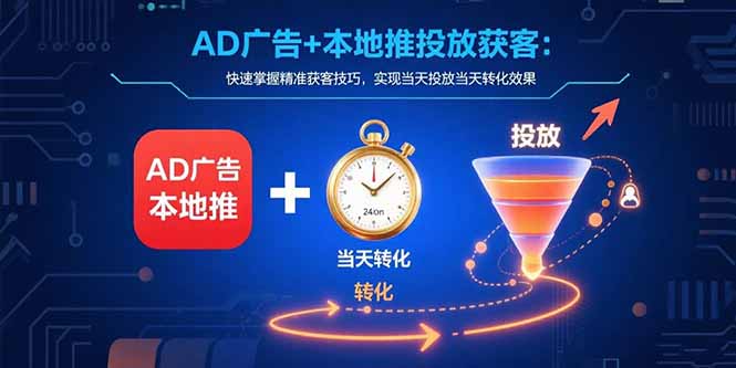 AD广告+本地推投放获客：快速掌握精准获客技巧，实现当天投放当天转化效果-易知付