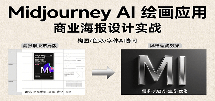 Midjourney AI绘画应用，关键词指令解析、漫画头像制作、海报设计、3D人物生成等-易知付