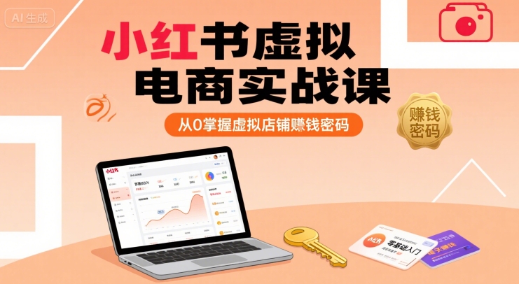 小红书虚拟电商实战课，从0掌握虚拟店铺賺钱密码-易知付