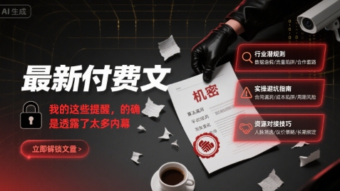 最新付费文：我的这些提醒，的确是透露了太多内幕-易知付
