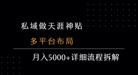 私域做天涯神贴 多平台布局 月入5k+详细流程拆解-易知付