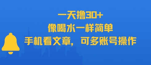 一天撸30+，像喝水一样简单，手机看文章，可多账号操作-易知付