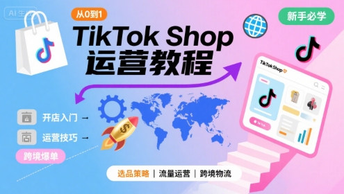 TikTok Shop从0到1运营教程，TikTok跨境电商新手必学课程-易知付
