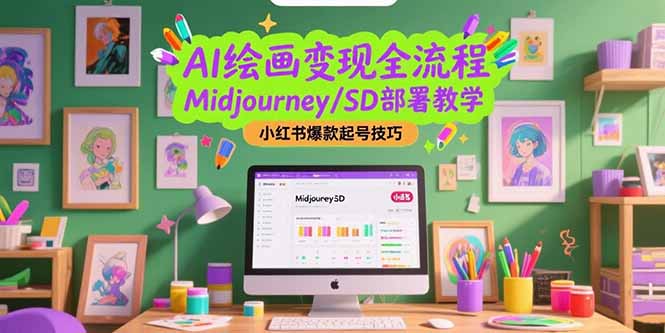 AI绘画变现全流程，Midjourney/SD部署教学，小红书爆款起号技巧-易知付