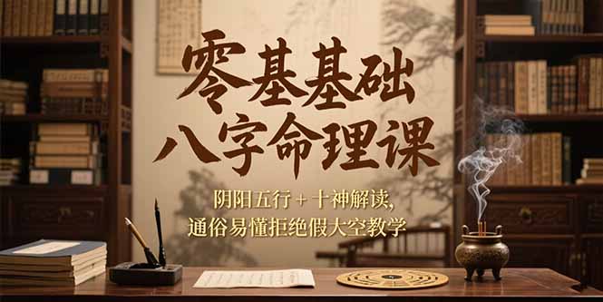 零基础八字命理课，阴阳五行+十神解读，通俗易懂拒绝假大空教学-易知付