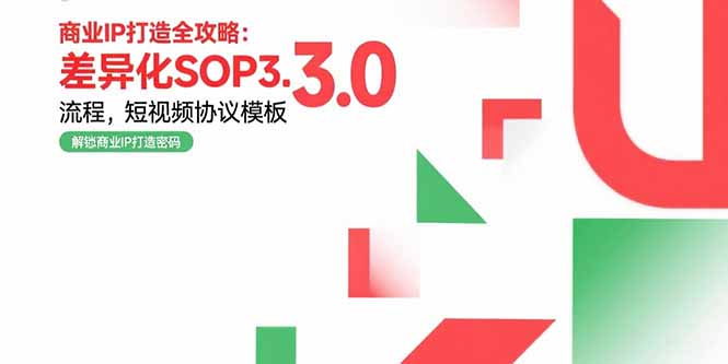商业IP打造全攻略：差异化SOP3.0流程，短视频协议模板，婚恋项目实战案例-易知付