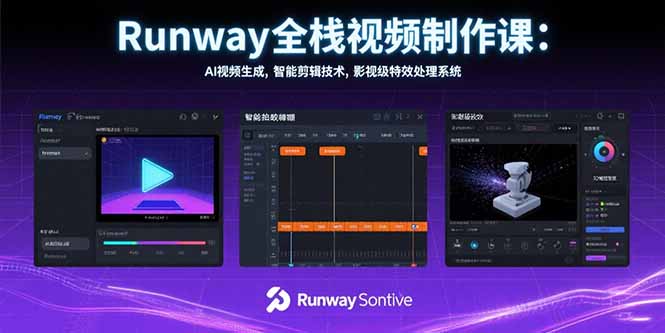 Runway全栈视频制作课：AI视频生成，智能剪辑技术，影视级特效处理系统-易知付