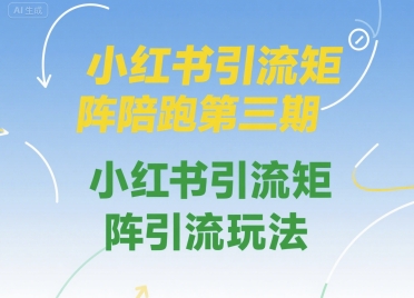 小红书引流矩阵陪跑第三期，小红书引流矩阵引流玩法-易知付