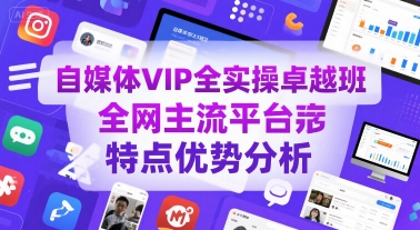 自媒体VIP全实操卓越班，全网主流平台特点优势分析-易知付