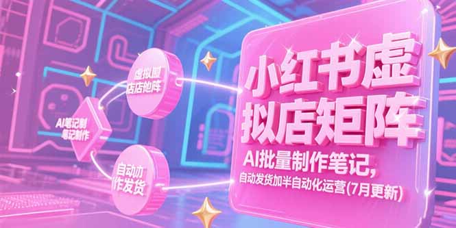 小红书虚拟店矩阵，AI批量制作笔记，自动发货加半自动化运营(7月更新-易知付