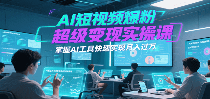 AI短视频爆粉超级变现实操课，掌握AI工具快速实现月入过万-易知付