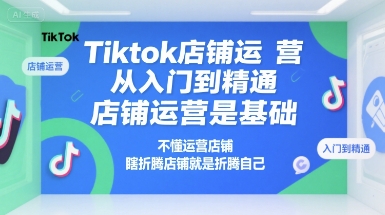 Tiktok店铺运营从入门到精通，店铺运营是基础，不懂运营店铺，瞎折腾店铺就是折腾自己-易知付