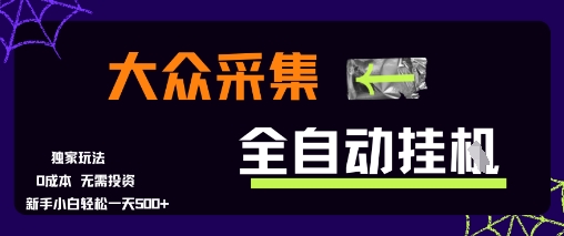大众采集全自动玩法，新手小白轻松一天5张+，操作简单零成本【揭秘】-易知付