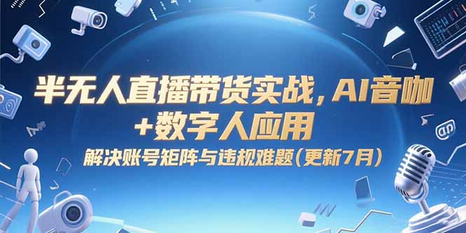 半无人直播带货实战，AI音咖+数字人应用 解决账号矩阵与违规难题(更新7月-易知付