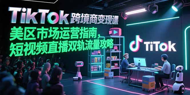 TikTok跨境电商变现课，美区市场运营指南，短视频直播双轨流量攻略-易知付