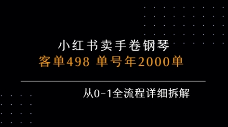 小红书私域卖手卷钢琴，客单498，单号年销2000单，从0-1全流程详细拆解-易知付