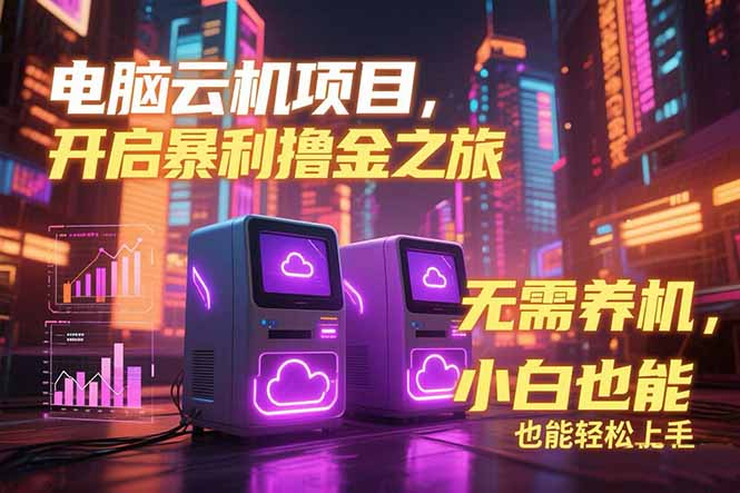 电脑云机项目 暴力撸金玩法，不需要养机 配置没有要求 单机100个窗口一…-易知付