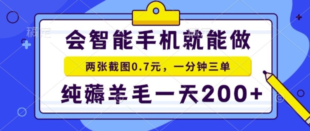 2025年零撸手机项目，二十秒一单，纯薅羊毛，一天200+做就有【揭秘】-易知付