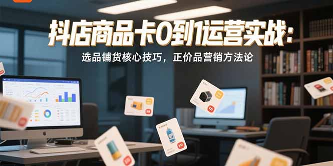 抖店商品卡0到1运营实战：选品铺货核心技巧，正价品营销方法论-易知付