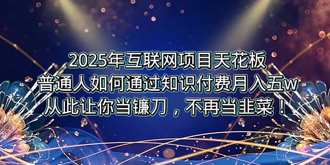 2025年互联网项目天花板，普通人如何通过卖项目实现逆风翻盘，月入5W＋！-易知付