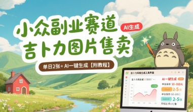小众副业赛道 吉卜力图片售卖 单日2张+ AI一键生成【附教程】-易知付