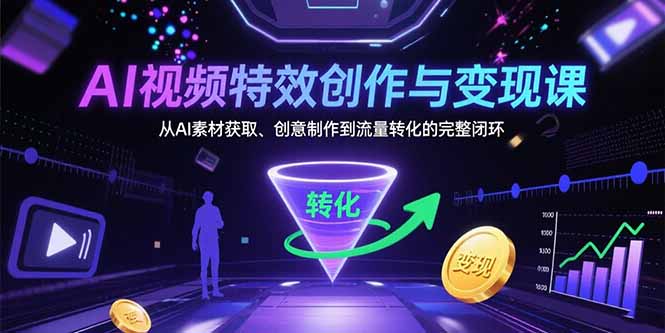 AI视频特效创作与变现课：从AI素材获取、创意制作到流量转化的完整闭环-易知付