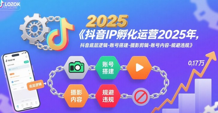 抖音IP孵化运营2025年，抖音底层逻辑-账号搭建-摄影剪辑-账号内容-规避违规-易知付