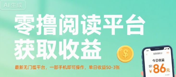 零撸阅读平台获取收益，最新无门槛平台，一部手机即可操作，单日收益50-3张【揭秘】-易知付