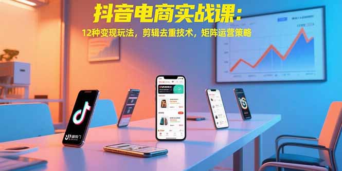 抖音电商实战课：12种变现玩法，剪辑去重技术，矩阵运营策略-易知付