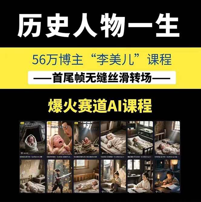 图片[1]-AI历史人物短视频创作，含IP打造、首尾帧无缝转场、智能体视频制作等核心教学内容-创新社-资源网-最新项目分享网站