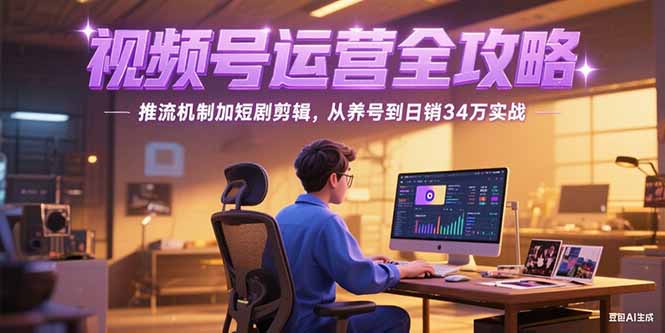 2025视频号运营全攻略，推流机制加短剧剪辑，从养号到日销34万实战-易知付