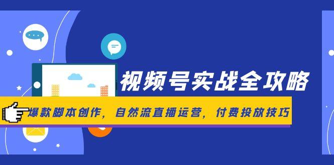 视频号实战全攻略，爆款脚本创作，自然流直播运营，付费投放技巧-易知付