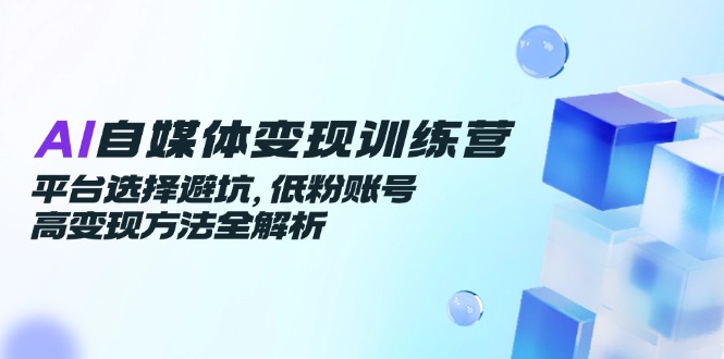 AI自媒体变现训练营，平台选择避坑，低粉账号高变现方法全解析-易知付