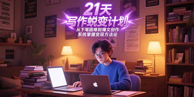 21天写作蜕变计划，从下笔困难到爆文创作，系统掌握变现方法论-易知付