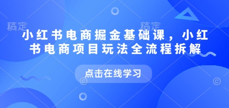 小红书电商掘金课，小红书电商项目玩法全流程拆解(更新5月)-易知付