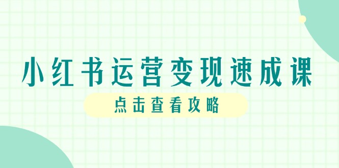 小红书运营变现速成课，账号搭建到暴力起号，个人IP全流程指南-易知付