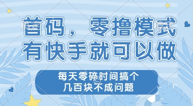 首码零撸项目，有快手就可以做，每天业务时间搞个几张不是问题【揭秘】-易知付