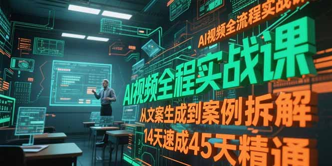 AI视频全流程实战课，从文案生成到案例拆解，14天速成45天精通-易知付